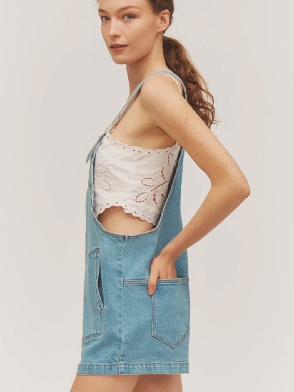 PIlcro Anthropologie Denim Romper, Overalls, ZIp Front, Size XXS, New w/Tags - Picture 2 of 6